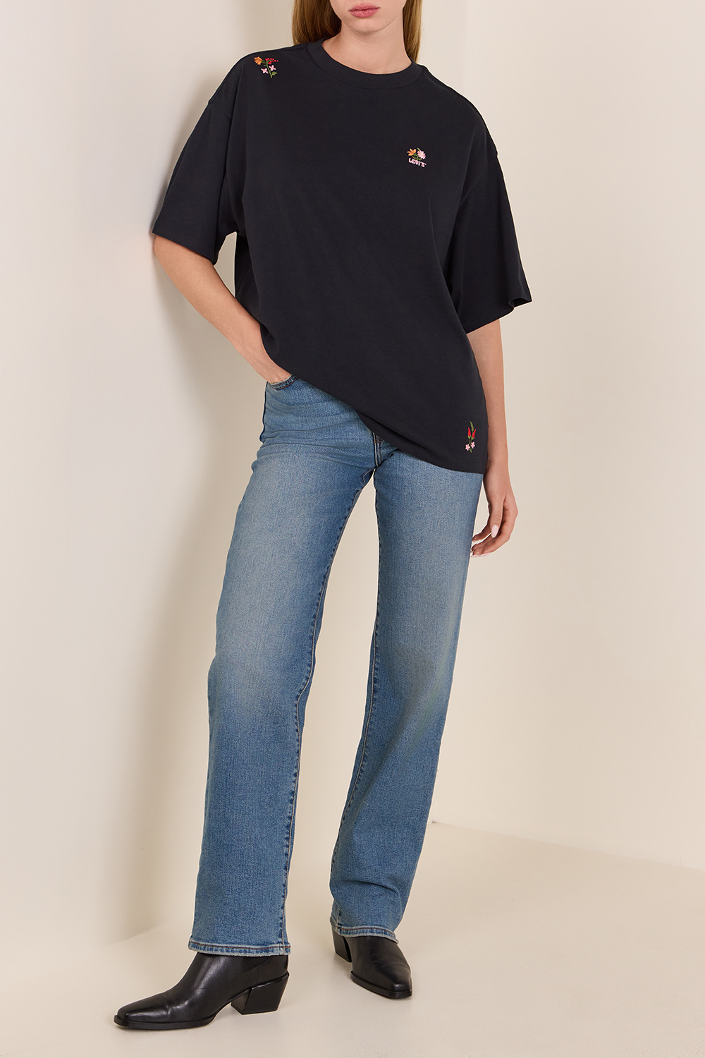 מכנסי ג'ינס ריבקאג' בגזרה ישרה